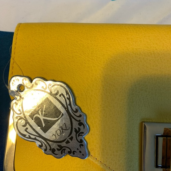 Yoki vegan leather yellow clutch. New with tags - Picture 2 of 5